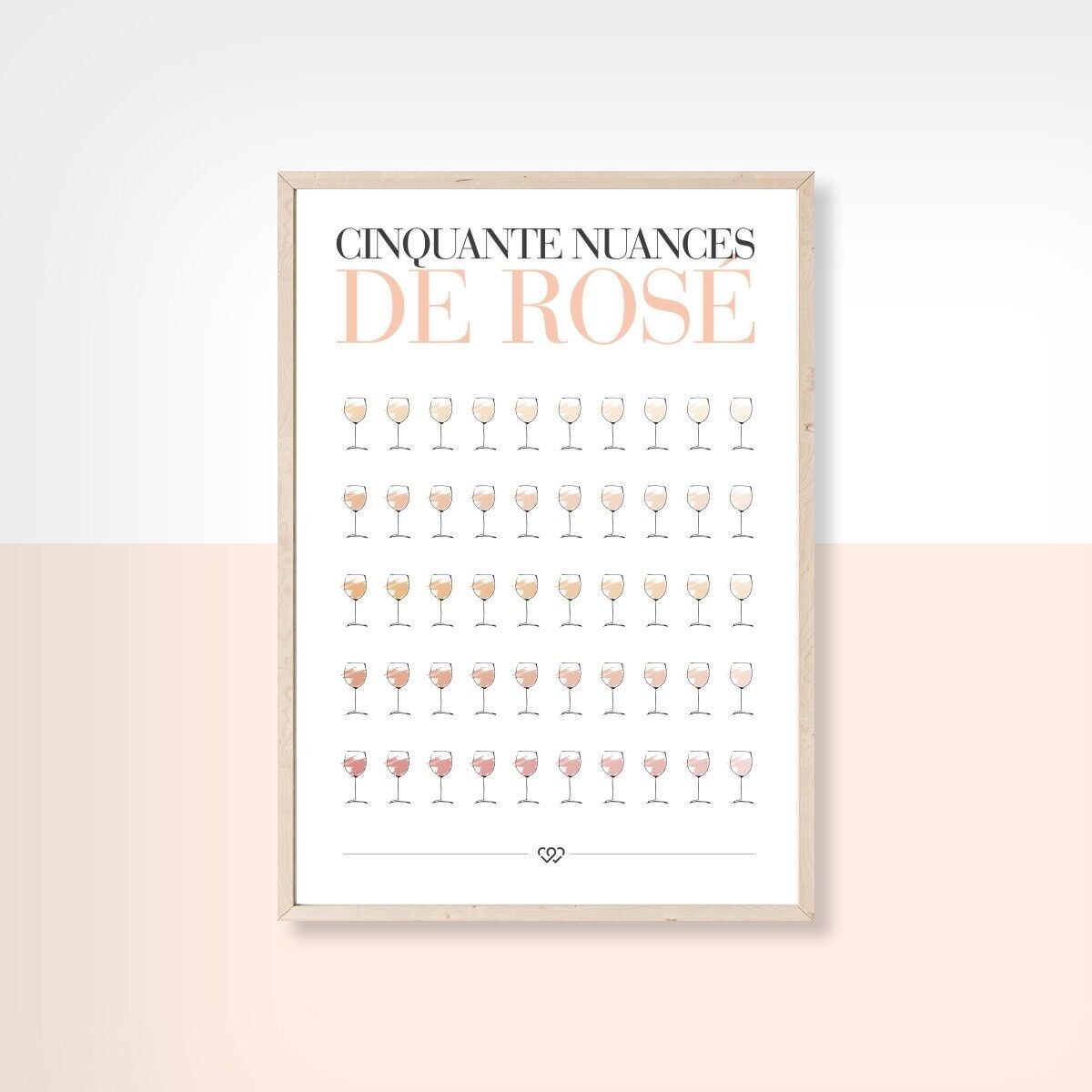 50 SFUMATURE DI ROSA - 10cm x 15cm - Cartolina