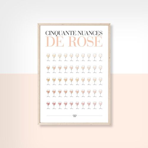 50 NUANCES DE ROSE - 10cm x 15cm - Carte Postale