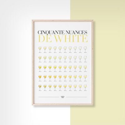 50 NUANCES DE WHITE  - 10cm x 15cm - Carte Postale