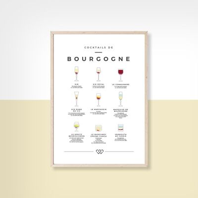 COCKTAILS DE BOURGOGNE  - 10cm x 15cm - Carte Postale