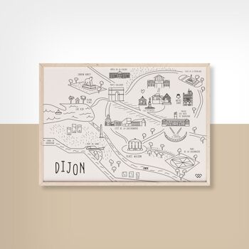 MAPS DIJON  - 10cm x 15cm - Carte Postale 2