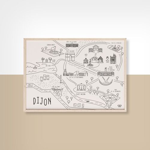 MAPS DIJON  - 10cm x 15cm - Carte Postale