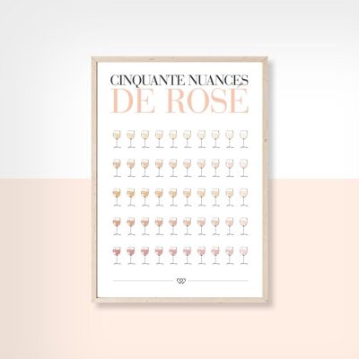 50 NUANCES DE ROSE - 20cm x 30cm