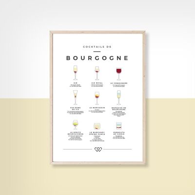 BURGUNDY COCKTAILS - 30cm x 40cm