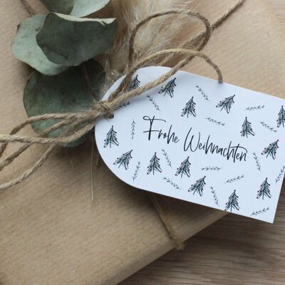 Set of 12 "Merry Christmas" gift tags | Christmas gift tags | Gift tags with Christmas tree | Christmas time