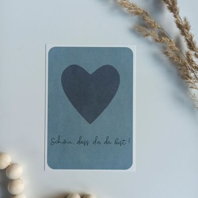 "Nice that you're here" DIN A6 in blue | Birth card | Birthday card | congratulations baby