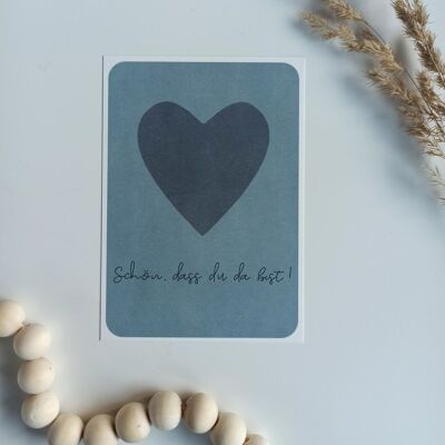 "Nice that you're here" DIN A6 in blue | Birth card | Birthday card | congratulations baby