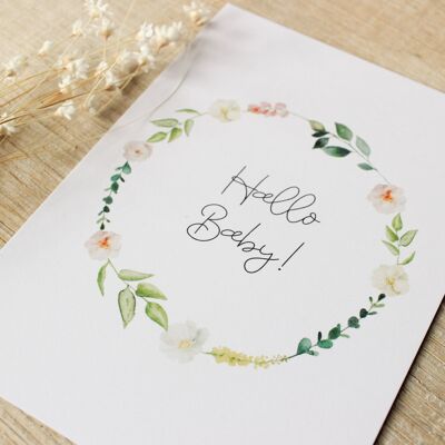 Birthday card "Hello Baby" | Baby card for birth | Congratulations for baby | Gift birth | Birth card