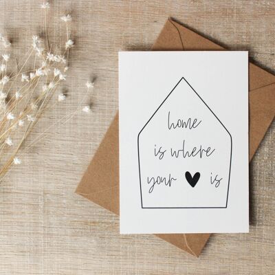 Postkarte zum Einzug / Umzug | "home is where your heart is"