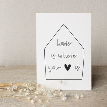 Carte postale pour emménager | "ta maison est là où est ton coeur" 2