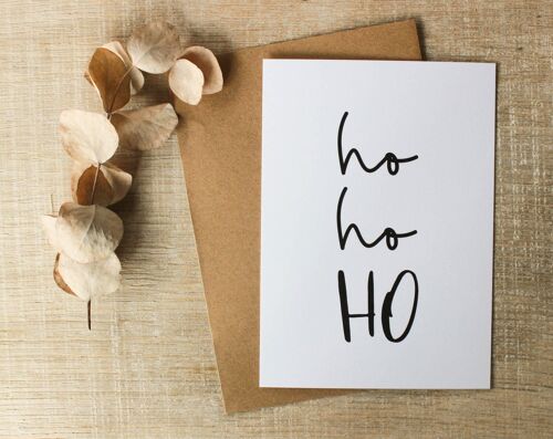Weihnachtskarte "Ho Ho Ho", Karte zu Weihnachten