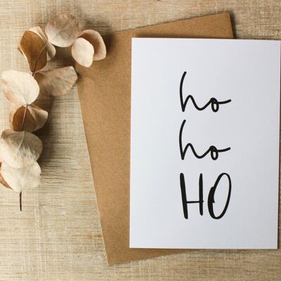 Tarjeta navideña "Ho Ho Ho", tarjeta para Navidad