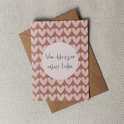 Card "From the heart of all love" | Congratulations card | Greeting card | Postcard DIN A6
