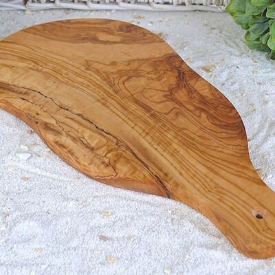 Piatto da portata con manico (lunghezza: ca. 34 cm), legno d'ulivo