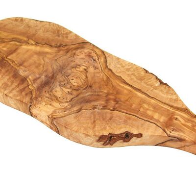 RUSTIKAL serving board with handle, length approx. 40 - 44 cm, olive wood