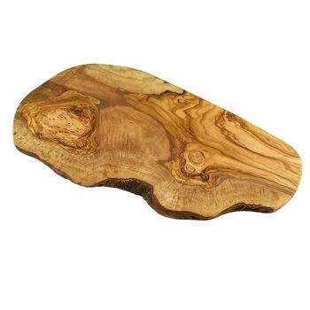 Planche à découper RUSTIQUE (longueur : env. 23 - 25 cm), bois d'olivier 1