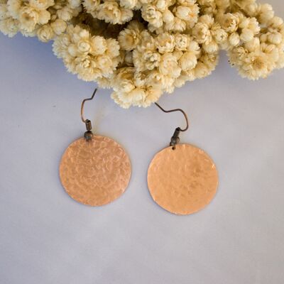 Square copper hammered circles