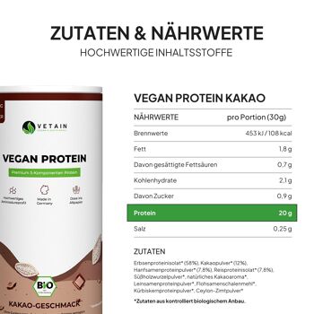 Cacao protéiné végétalien 5
