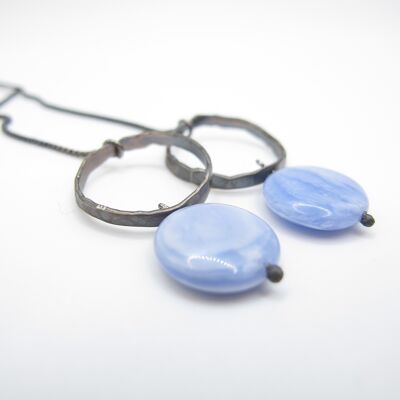 Earring with blue agate