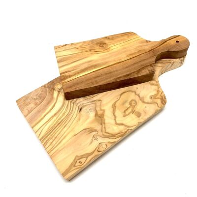 Set of 2 cutting board with handle, olive wood