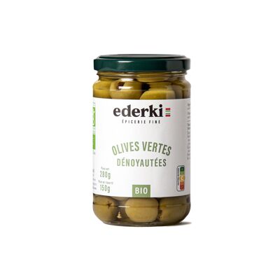 Organic pitted green olives