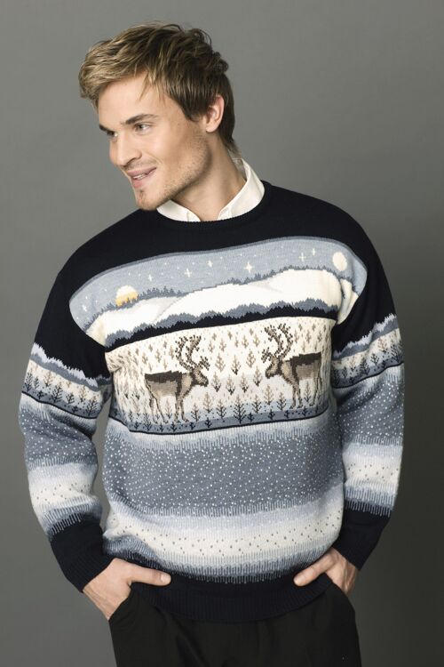 Reindeer Sweater Merino Wool XXL