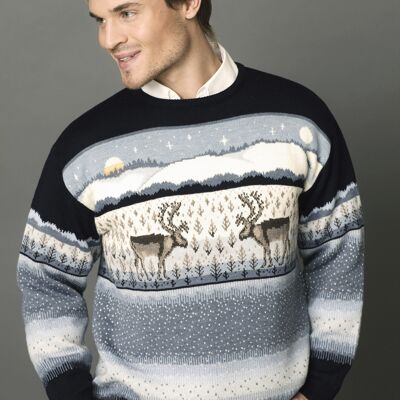 Reindeer Sweater Merino Wool 3XL