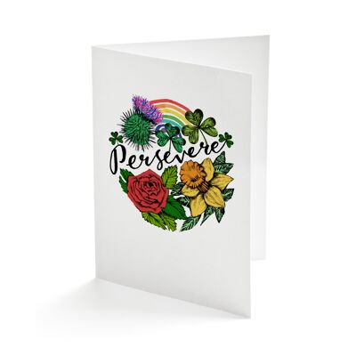 Tarjeta de felicitaciones de flores de arco iris