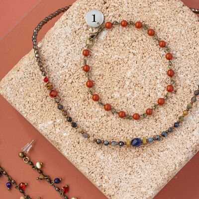 Bracelet indie jaspe rouge Intuitive