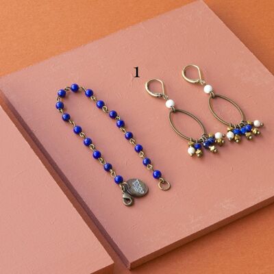Boucles d'oreilles courtes Lapis Lazuli Intuitive - DORMEUSE