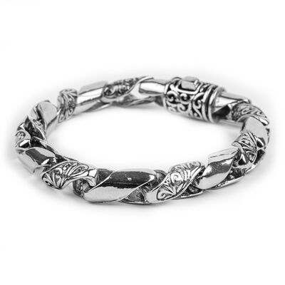 pulsera de plata | pulsera trenzada | flores | Plata 925 | 18 cm | 20 cm |