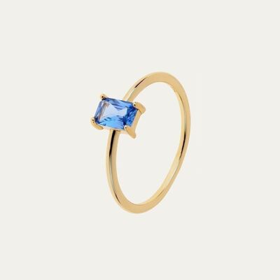 Blue Gold Ring - Mint Flower -