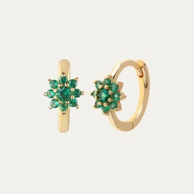 fiorella green gold earrings - Pair - Mint Flower -