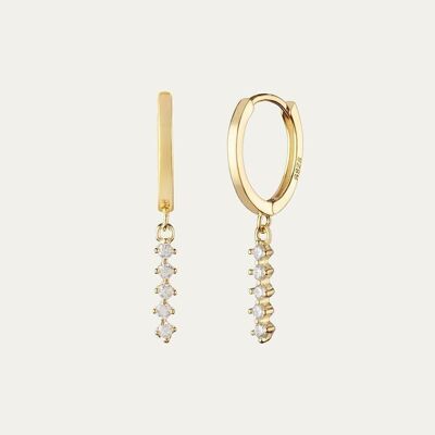 Gina Gold Earrings - Pair - Mint Flower -