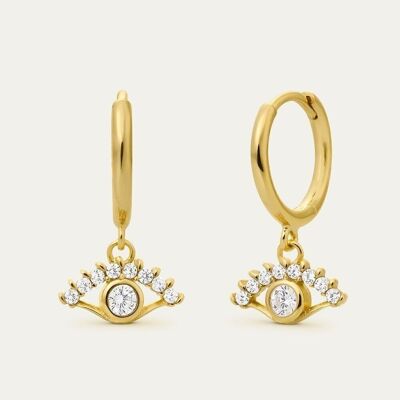 CHLOE GOLD EARRINGS - Pair - Mint Flower -