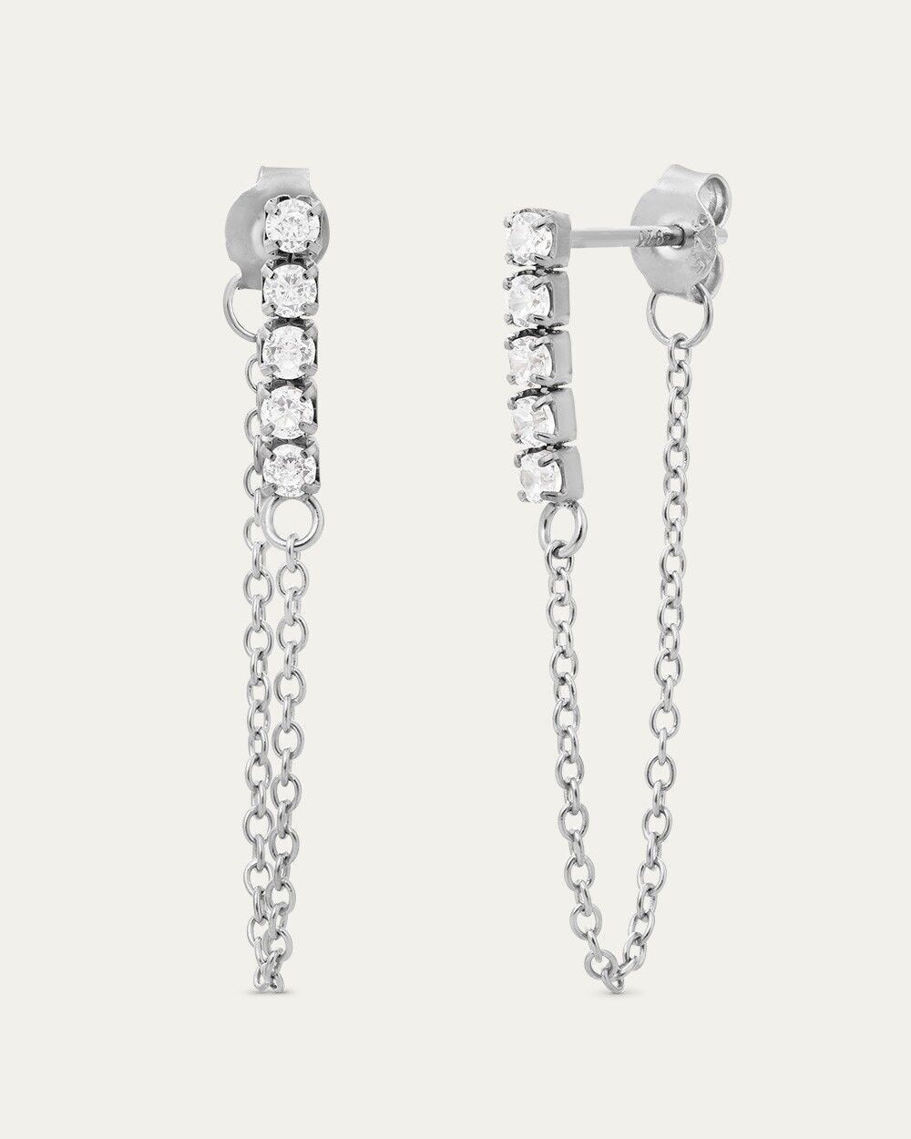 MILA SILVER EARRINGS - Pair - Mint Flower -