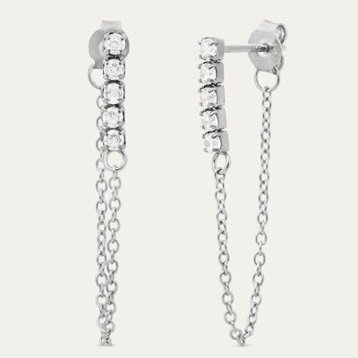 BOUCLES D'OREILLES ARGENT MILA - Paire - Fleur Menthe -