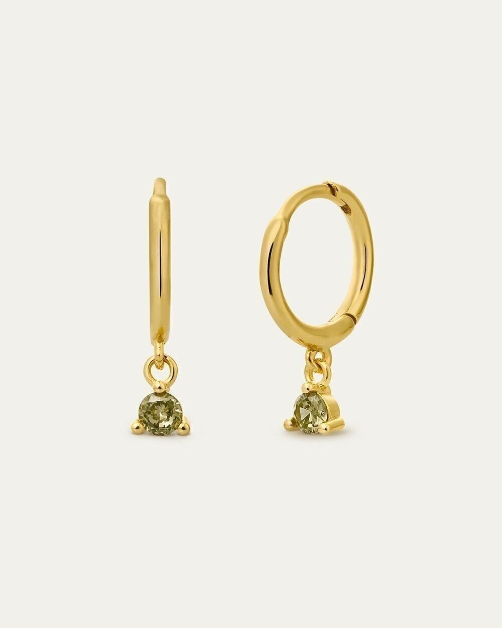 ORECCHINI BIANCA VERDE PERIDOT ORO - Coppia - Fiore Menta -