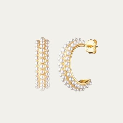 Irina gold earrings - Mint Flower -