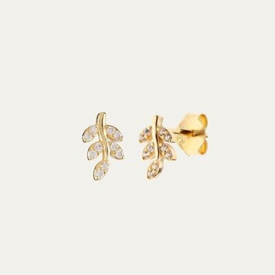 PENDIENTES ERIKA GOLD - Par -    Flor de Menta  -