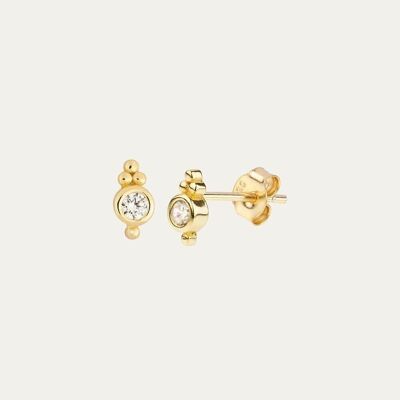 CHLOE GOLD EARRINGS - Pair - Mint Flower -