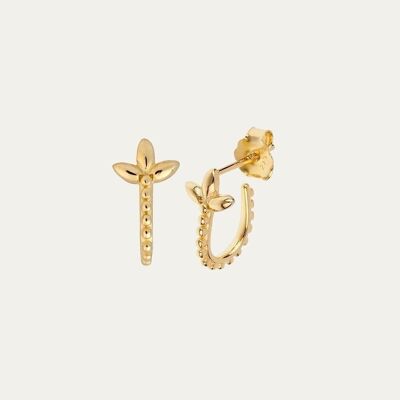 LISE GOLD EARRINGS - Pair - Mint Flower -