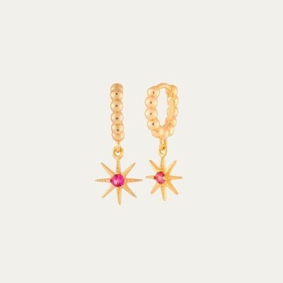 SEEMA PINK GOLD EARRINGS - Pair - Mint Flower -