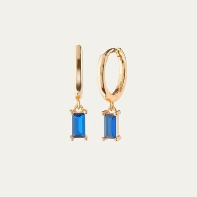 BOUCLES D'OREILLES KIERSTEN BLUE GOLD - Paire - Fleur de Menthe -