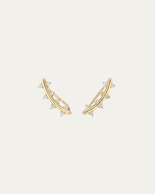 EAR CLIMBERS NAIRA GOLD - Par -    Flor de Menta  -