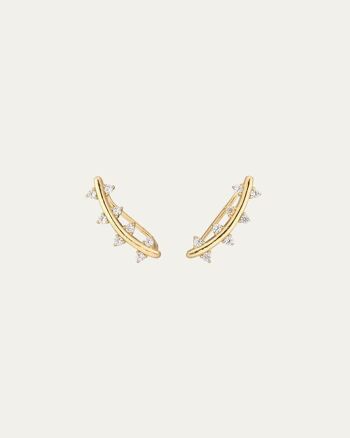 EAR CLIMBERS NAIRA GOLD - Paire - Fleur de Menthe - 1