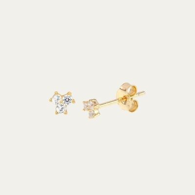 BIMBA GOLD EARRINGS - Pair - Mint Flower -