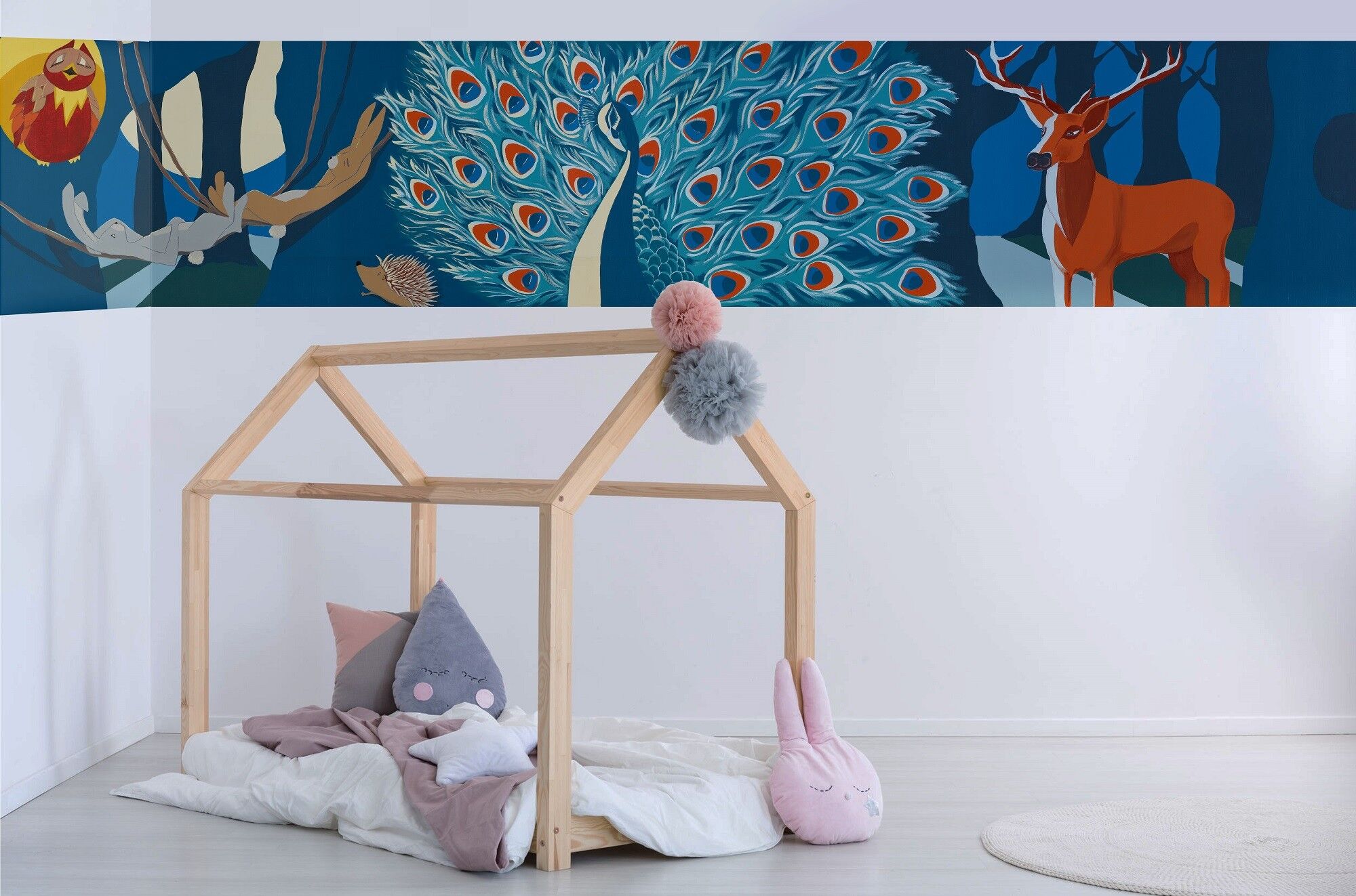 Carta da parati in tessuto non tessuto: fregio intero la foresta