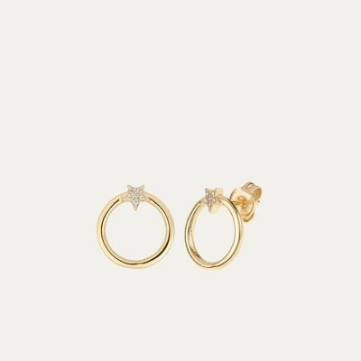 Grace Gold Earrings - Mint Flower -