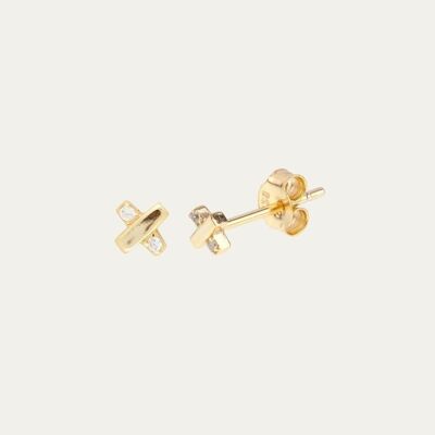 TESSA GOLD EARRINGS - Pair - Mint Flower -